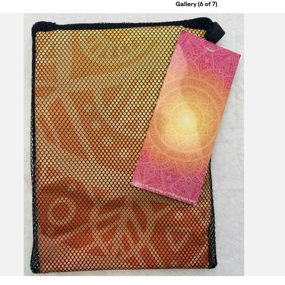 Mandala Beach Towel Oversized Microfiber Quick Dry BT-MAND3070-PK Orange NWT